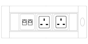 Mediabox S91E UK (2x230V, 2xRJ45) x 1