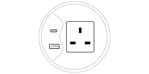 Mediabox M071 UK (1x230V, 1xUSB A charger, 1xUSB C charger) x 2