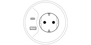 Mediabox M071 Schuko (1x230V, 1xUSB A charger, 1xUSB C charger) x 4